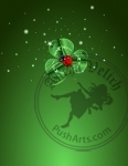 St. Patrickâs Day Three Leafed Clover and ladybug Background